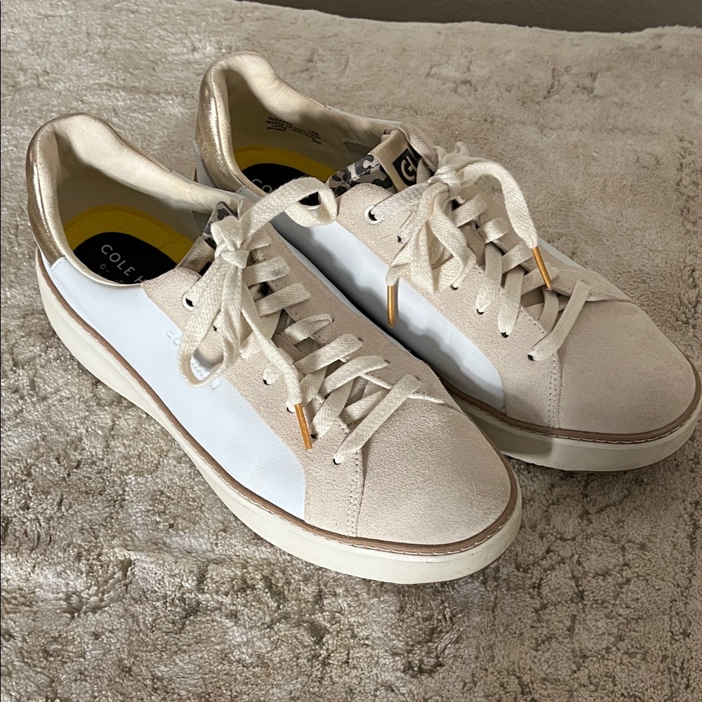 Cole Haan Women's Beige and White Sneakers